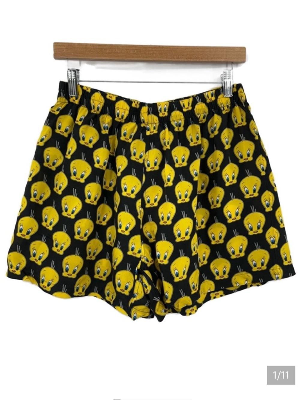 NWT 100% silk Vintage Tweety Looney Tunes 90s 0919 Men's Boxer Shorts Toon 1995